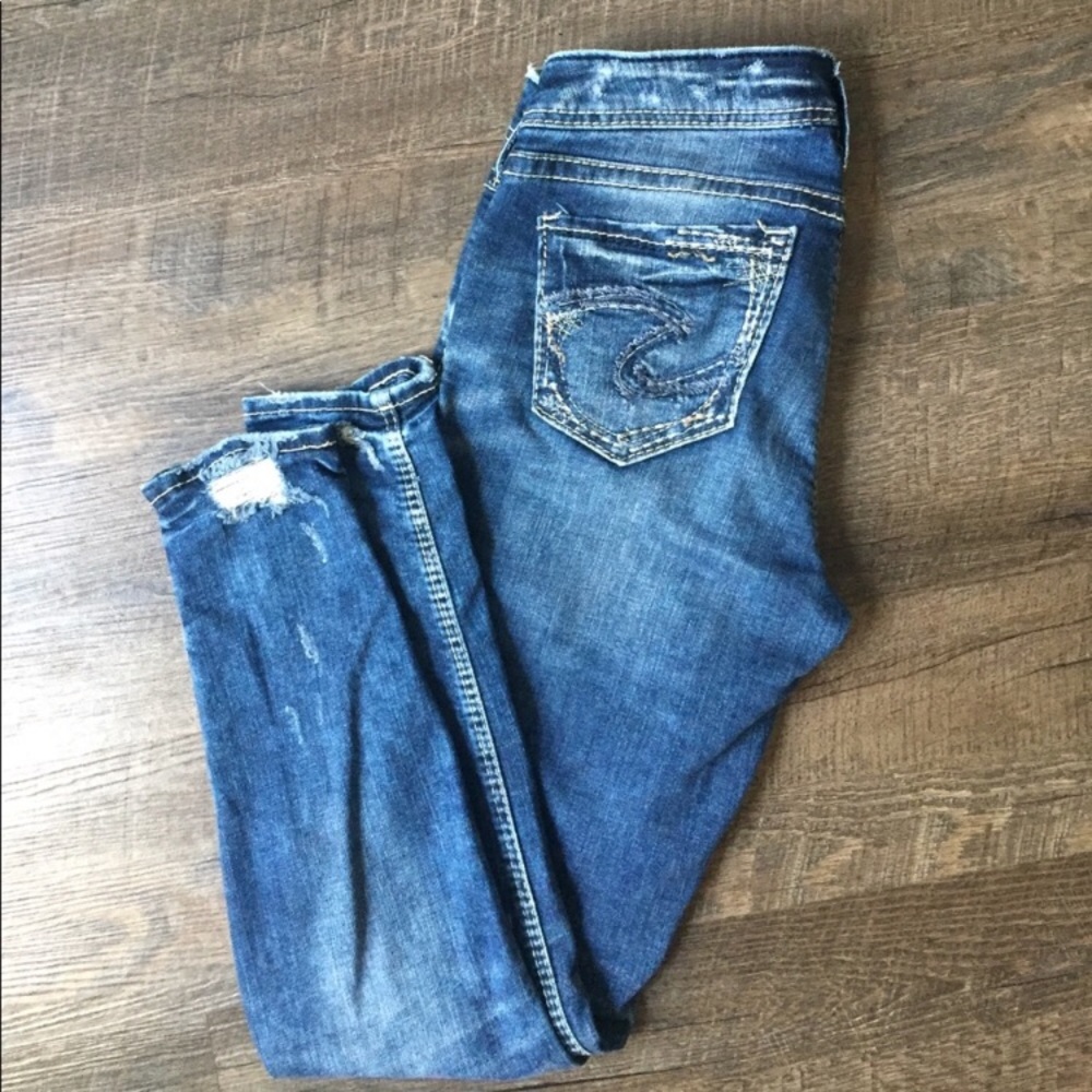 Silver skinny jeans